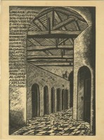 L'infermeria di S. Chiara, Bruno da Osimo, xilografia, 1942, “Raccolta delle Stampe Adalberto Sartori” di Mantova, www.raccoltastampesartori.it